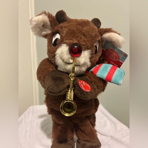 Rudolph Red Nose Reindeer Plush Gemmy Singing Toy Christmas Holiday Light Up - Picture 3 of 10